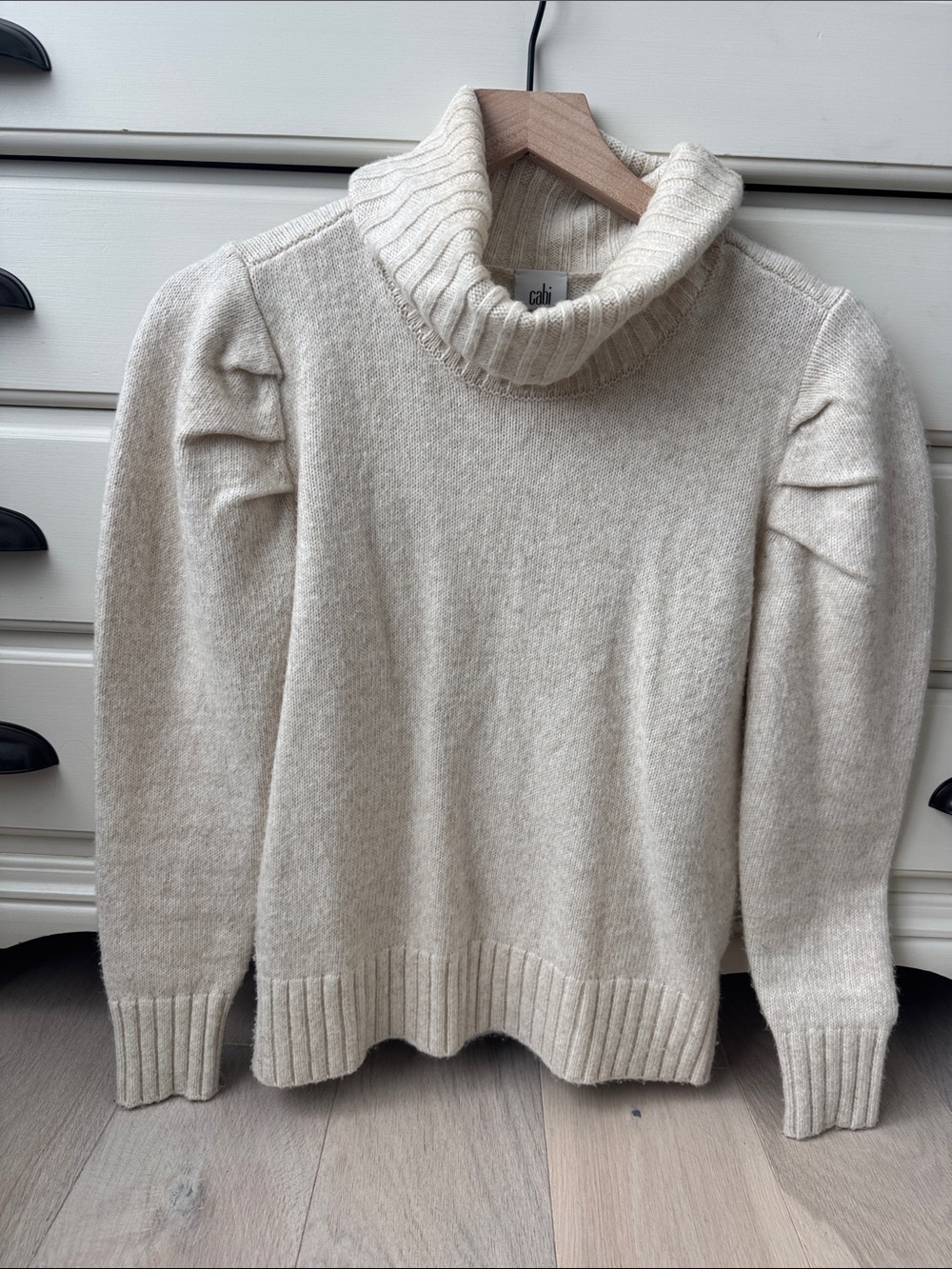 Cabi puff sleeve turtle neck sweater